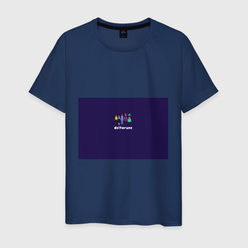 Мужская футболка хлопок  Deltarun / Kris, Ralsei, Susie, цвет темно-синий