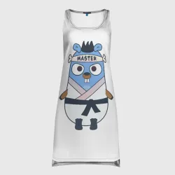 Платье-майка 3D Golang gopher - суслик, талисман для программистов
