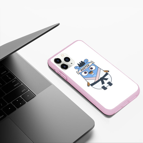 Чехол для iPhone 11 Pro Max матовый Golang gopher - суслик, талисман для программистов, цвет розовый - фото 5