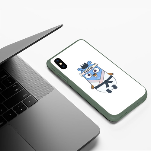 Чехол для iPhone XS Max матовый Golang gopher - суслик, талисман для программистов, цвет темно-зеленый - фото 5