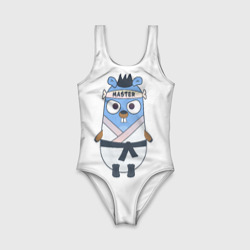 Детский купальник 3D Golang gopher - суслик, талисман для программистов - фото 2