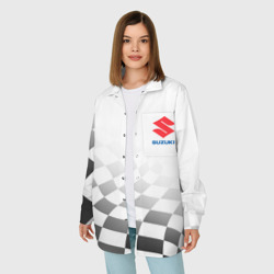 Женская рубашка oversize 3D Suzuki, Сузуки Спорт, Финишный флаг - фото 2