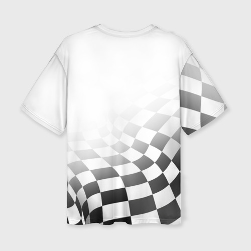 Женская футболка oversize 3D Suzuki, Сузуки Спорт, Финишный флаг, цвет 3D печать - фото 2
