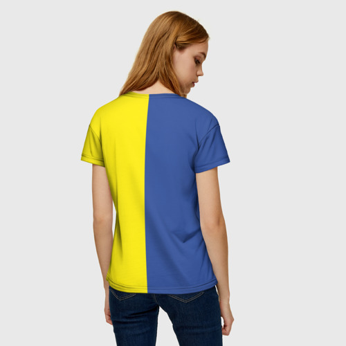 Женская футболка 3D ФК Ростов желто синие, цвет 3D печать - фото 4