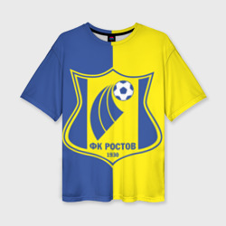 Женская футболка oversize 3D ФК Ростов желто синие