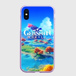 Чехол для iPhone XS Max матовый Мир Геншин Импакт world Genshin Impact