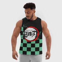 Мужская спортивная майка 3D Tanjiro Kamado, Клинок рассекающий демонов - фото 2