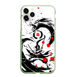 Чехол для iPhone 11 Pro Max матовый Ghost of Tsushima дракон на спине