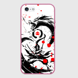 Чехол для iPhone 5/5S матовый Ghost of Tsushima дракон на спине