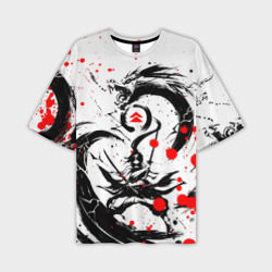 Мужская футболка oversize 3D Ghost of Tsushima дракон на спине