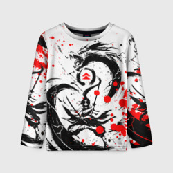 Детский лонгслив 3D Ghost of Tsushima дракон на спине