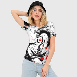 Женская футболка 3D Slim Ghost of Tsushima дракон на спине - фото 2