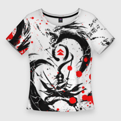 Женская футболка 3D Slim Ghost of Tsushima дракон на спине
