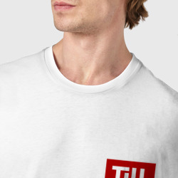 Футболка с принтом Till Lindemann new logo для мужчины, вид на модели спереди №4. Цвет основы: белый