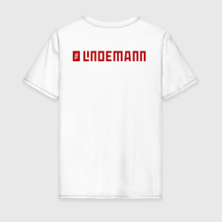Футболка с принтом Till Lindemann new logo для мужчины, вид сзади №1. Цвет основы: белый