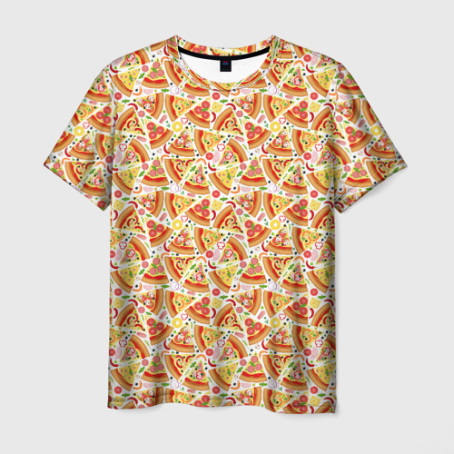 Мужская футболка с принтом Пицца Pizza, вид спереди №1