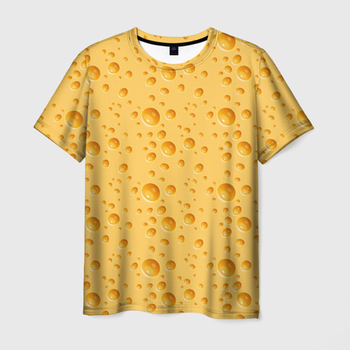 Мужская футболка с принтом Сыр (Cheese), вид спереди №1
