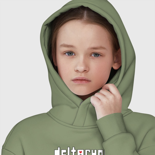 Детское худи Oversize хлопок Deltarune Дельтарун, цвет авокадо - фото 6