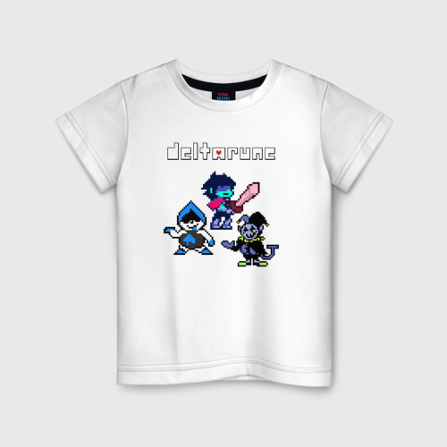 Детская футболка из хлопка с принтом Deltarune Дельтарун, вид спереди №1