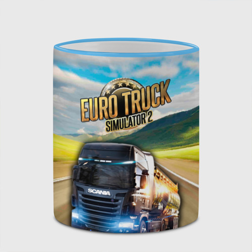 Кружка с полной запечаткой Euro Truck Simulator, цвет Кант небесно-голубой - фото 4