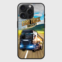Чехол силиконовый для Apple iPhone 15 Pro матовый Euro Truck Simulator