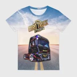 Женская футболка 3D Euro Truck Simulator Евро Трек Симулятор