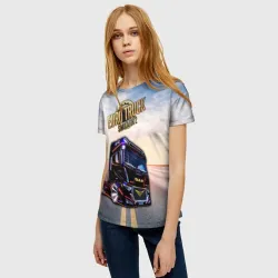 Женская футболка 3D Euro Truck Simulator Евро Трек Симулятор - фото 2