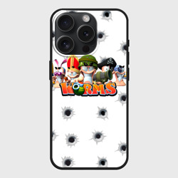Чехол силиконовый для Apple iPhone 15 Pro матовый Worms/червяки