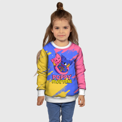 Детский свитшот 3D Huggy Wuggy and Kissy Missy Poppy Playtime, цвет 3D печать - фото 7