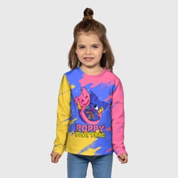 Детский лонгслив 3D Huggy Wuggy and Kissy Missy Poppy Playtime - фото 2