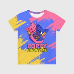 Детская футболка 3D Huggy Wuggy and Kissy Missy Poppy Playtime