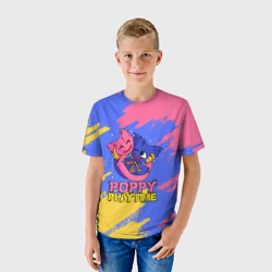 Детская футболка 3D Huggy Wuggy and Kissy Missy Poppy Playtime - фото 2