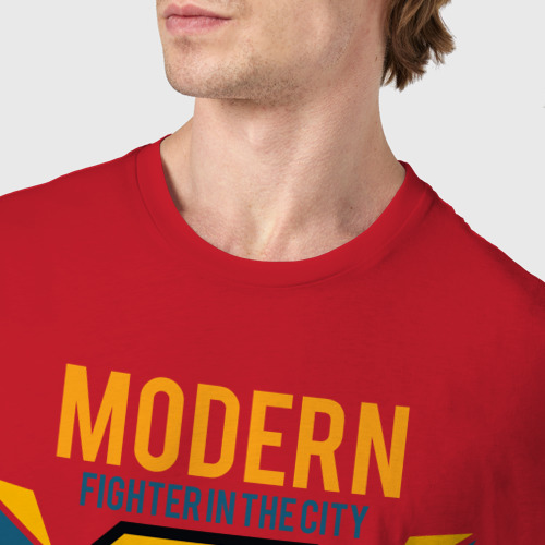 Мужская футболка хлопок Городской боец, цвет красный - фото 6