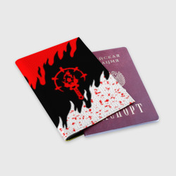Обложка для паспорта матовая кожа Darkest Dungeon огонь - фото 2
