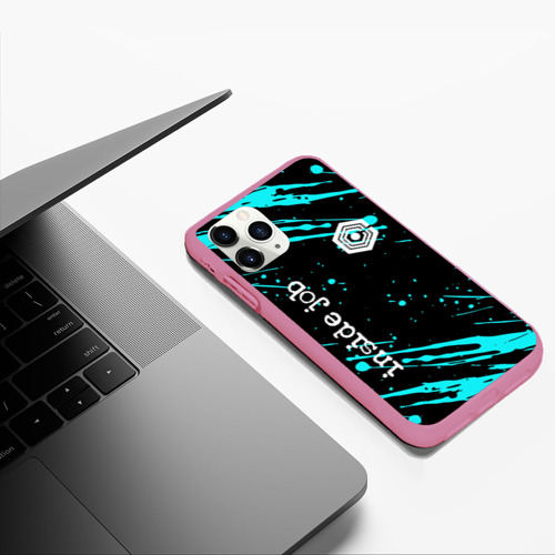 Чехол для iPhone 11 Pro Max матовый [Inside Job] - Брызги красок, цвет малиновый - фото 5