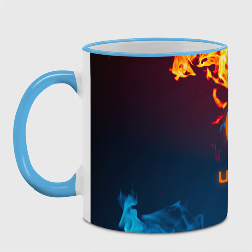 Кружка с полной запечаткой Unreal Огонь, цвет Кант небесно-голубой - фото 2