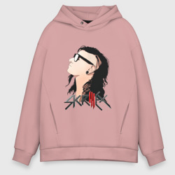 Мужское худи Oversize хлопок Портрет Skrillex Скриллекс