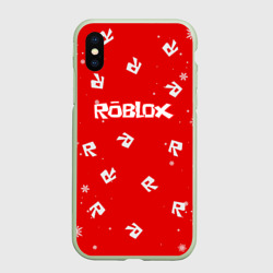 Чехол для iPhone XS Max матовый Новогодний свитер Roblox Роблокс новый год 2022