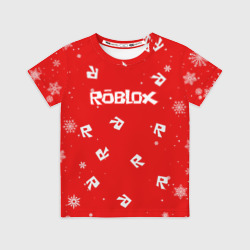 Детская футболка 3D Новогодний свитер Roblox Роблокс новый год 2022