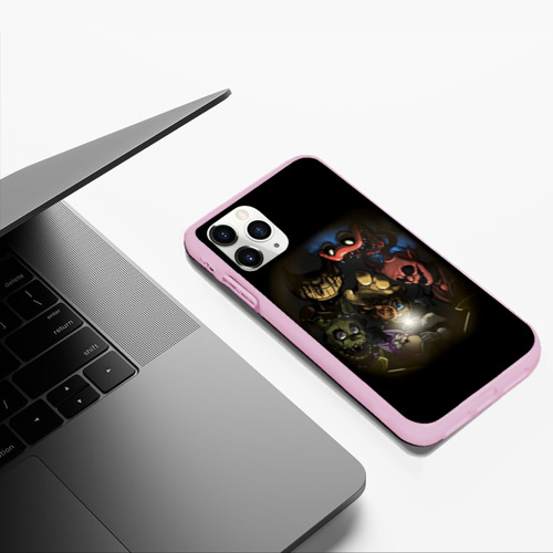 Чехол для iPhone 11 Pro Max матовый Poppy Playtime Five nights at Freddy's bendy, цвет розовый - фото 5