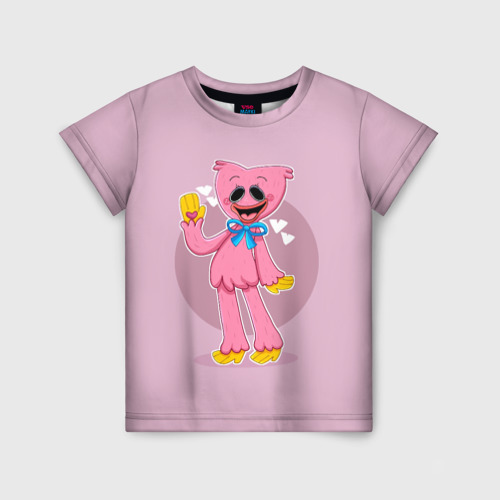 Детская футболка с принтом Kissy Missy Poppy Playtime Поппи плейтайм Кисси Мисси, вид спереди №1