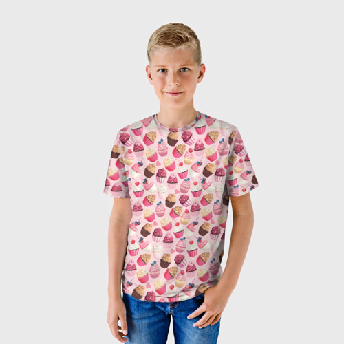 Детская футболка 3D Пирожные с Ягодами, цвет 3D печать - фото 3