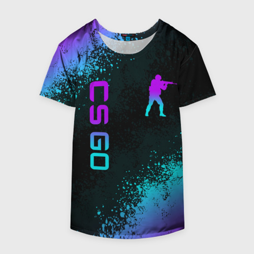 Накидка на куртку 3D CS GO neon symbol style skin КС Го неон, цвет 3D печать - фото 4