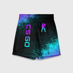 Детские спортивные шорты 3D CS GO neon symbol style skin КС Го неон