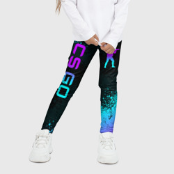 Детские леггинсы 3D CS GO neon symbol style skin КС Го неон - фото 2