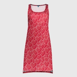 Платье-майка 3D Моя Любовь сердечки паттерн