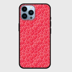 Чехол для iPhone 14 Pro Max Моя Любовь сердечки паттерн