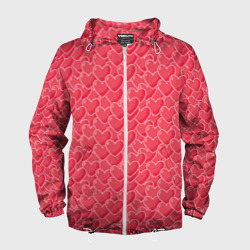 Мужская ветровка 3D Моя Любовь сердечки паттерн