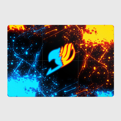 Магнитный плакат 3Х2 Fairy tail flame logo neon огненный лого хвост феи