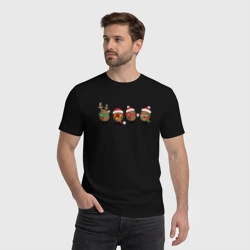 Мужская футболка хлопок Новогодние ёжики - фото 2